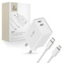 Tech-Protect C35W двупортово мрежово зарядно PD 35W + кабел Lightning (бял)