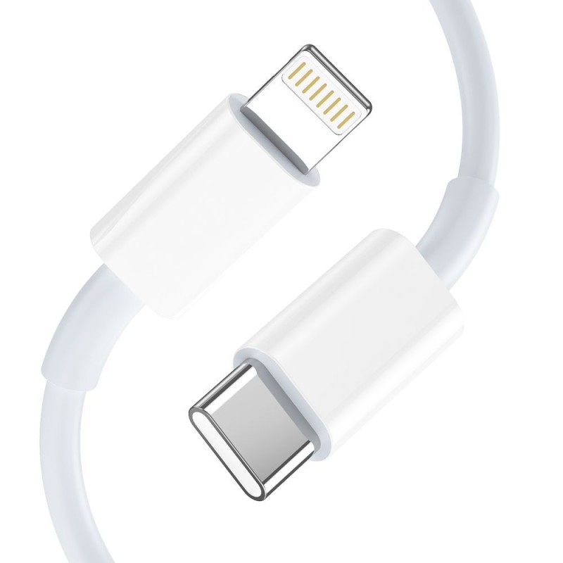 Tech-Protect C35W двупортово мрежово зарядно PD 35W + кабел Lightning (бял) - Tech-Protect C35W двупортово мрежово зарядно PD 35W + кабел Lightning (бял) - 9319456605587