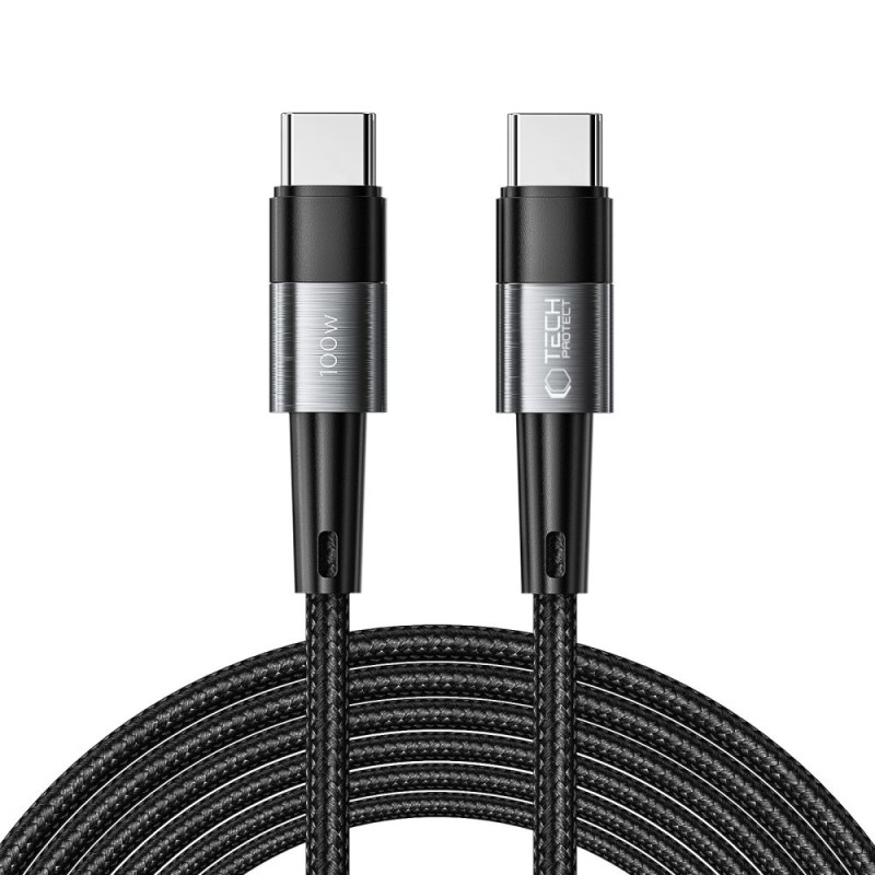 TECH-PROTECT ULTRABOOST USB-C кабел PD 100W / 5A, 300 см, сив - 9319456606058