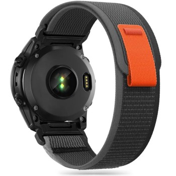 TECH-PROTECT Nylon каишка за GARMIN FENIX 5X / 5X PLUS / 6X / 6X PRO / 7X / 8 / 8 PRO (51 mm) черна/оранжева