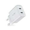 TECH-PROTECT C20W двупортово мрежово зарядно PD 20W (2×порт USB-C), бяло - TECH-PROTECT C20W двупортово мрежово зарядно PD 20W (2×порт USB-C), бяло - 9319456607093