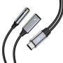 Tech-Protect UltraBoost адаптер PD60W/6A USB-C към Mini Jack 3.5 мм & USB-C (черен)