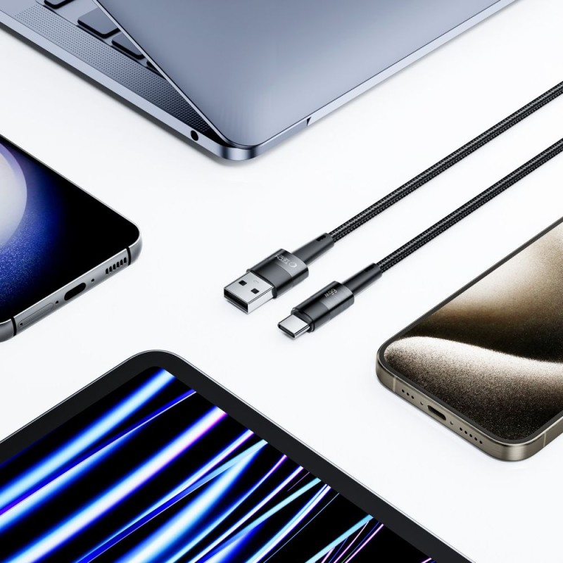 TECH-PROTECT UltraBoost USB-C кабел 66W/6A 50 см сив - TECH-PROTECT UltraBoost USB-C кабел 66W/6A 50 см сив - 9319456607499