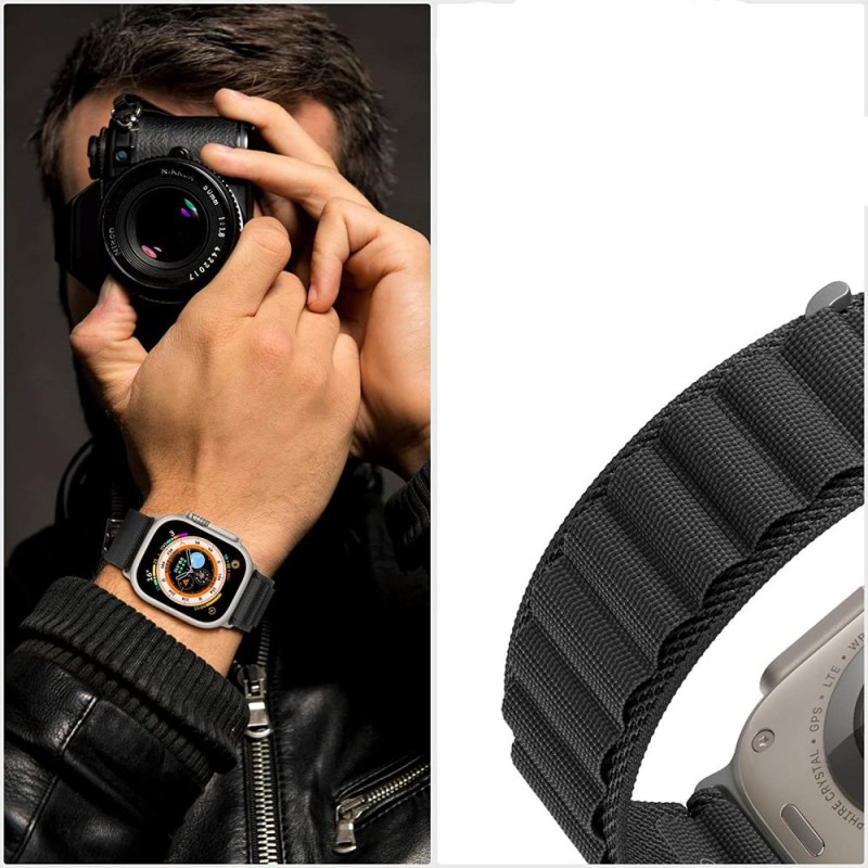 TECH-PROTECT NYLON PRO за Apple Watch 8 / 9 / 10 / 11 / SE / ULTRA (44 / 45 / 46 / 49 мм) черен - TECH-PROTECT NYLON PRO за Apple Watch 8 / 9 / 10 / 11 / SE / ULTRA (44 / 45 / 46 / 49 мм) черен - 9490713928370