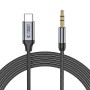 Tech-Protect UltraBoost кабел Type-C към AUX mini jack 3.5 мм, 100 см, черен