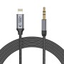 TECH-PROTECT ULTRABOOST кабел Lightning към AUX mini Jack 3.5 мм, 100 см, черен