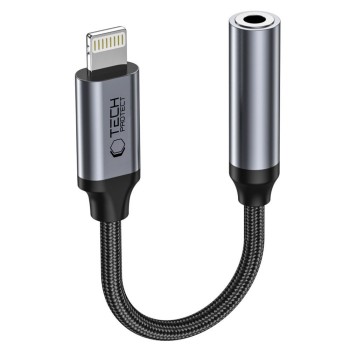 TECH-PROTECT ULTRABOOST адаптер Lightning към Mini Jack 3.5 мм (черен)
