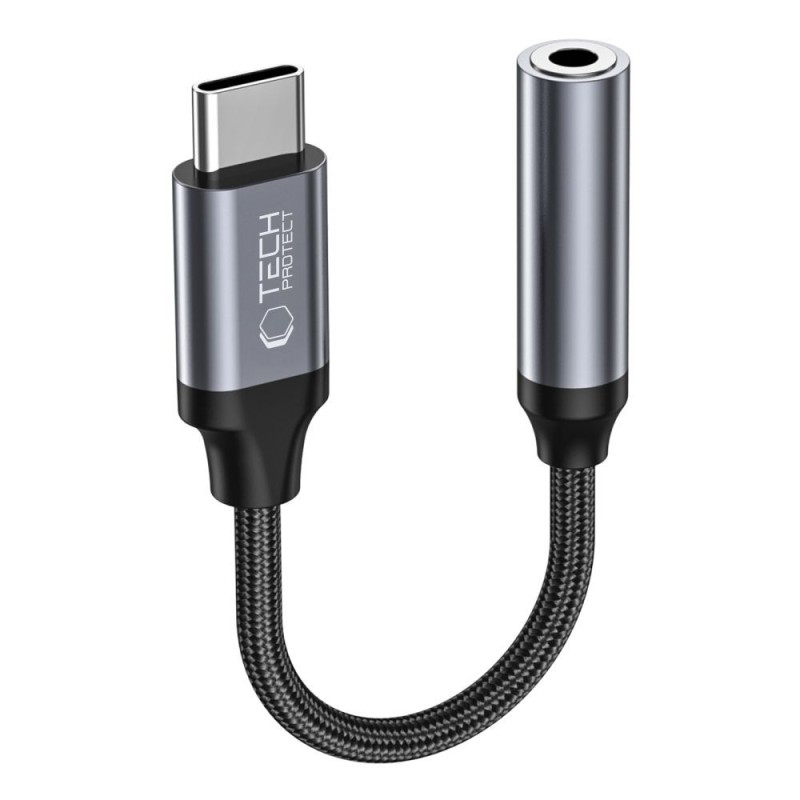 Tech-Protect UltraBoost адаптер USB Type-C към mini jack 3.5 мм (черен) - Tech-Protect UltraBoost адаптер USB Type-C към mini jack 3.5 мм (черен) - 9490713929667