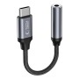 Tech-Protect UltraBoost адаптер USB Type-C към mini jack 3.5 мм (черен)