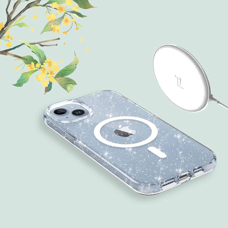 TECH-PROTECT FLEXAIR HYBRID MAGSAFE за iPhone 13 / 14 с блясък (GLITTER) - 9490713930908