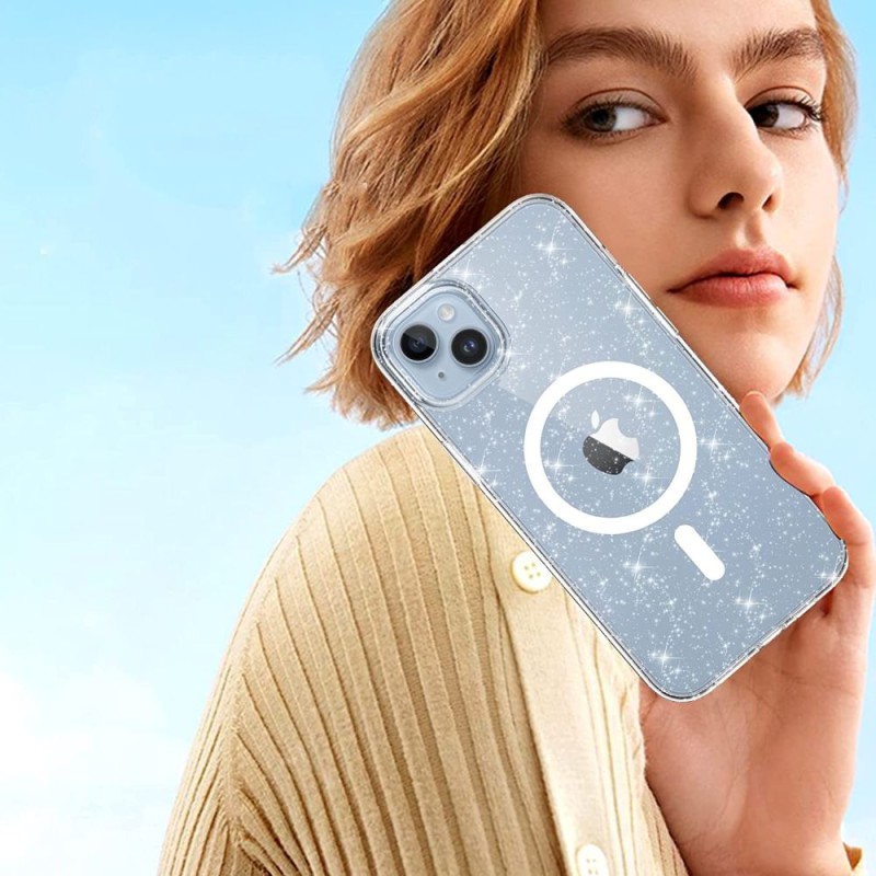 TECH-PROTECT FLEXAIR HYBRID MAGSAFE за iPhone 13 / 14 с блясък (GLITTER) - 9490713930908