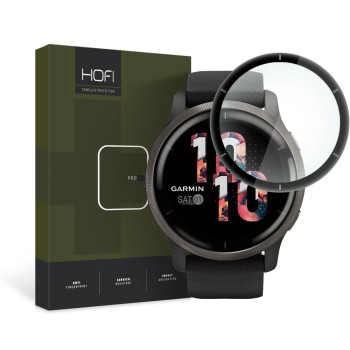 Hofi Hybrid Pro+ хибридно стъкло (7H) за Garmin Venu 2 Black, 0.28 мм, ø40 мм