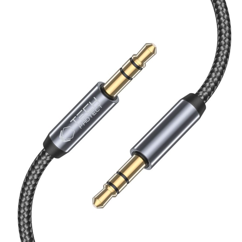 TECH-PROTECT ULTRABOOST AUX кабел Mini Jack 3.5 мм, 150 см, черен - 9490713931547