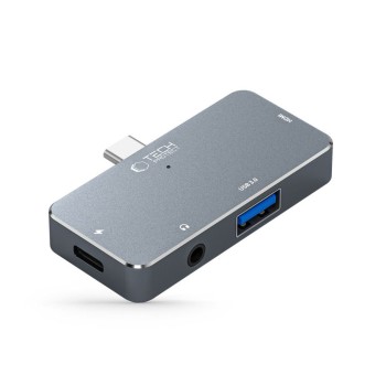 TECH-PROTECT V6-HUB адаптер 4в1 сив TECH-PROTECT V6-HUB адаптер 4в1 сив
