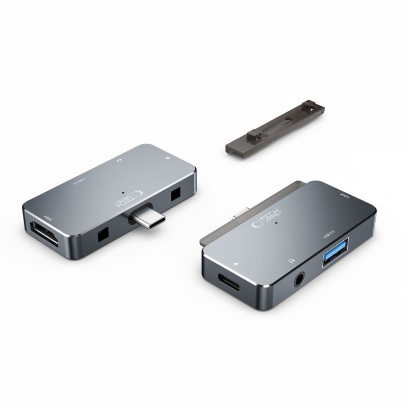 TECH-PROTECT V6-HUB адаптер 4в1 сив - TECH-PROTECT V6-HUB адаптер 4в1 сив - 9490713931585