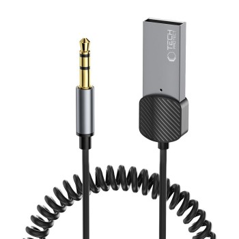 Аудио адаптер TECH-PROTECT ULTRABOOST AU01 AUX към Bluetooth 5.0 с кабел, сив