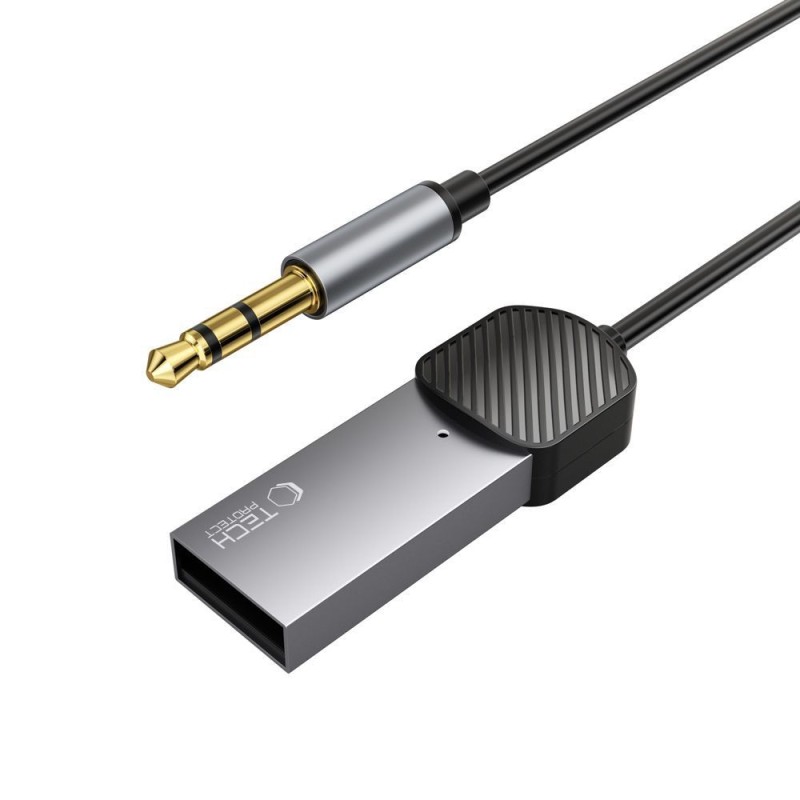 Аудио адаптер TECH-PROTECT ULTRABOOST AU01 AUX към Bluetooth 5.0 с кабел, сив - Аудио адаптер TECH-PROTECT ULTRABOOST AU01 AUX към Bluetooth 5.0 с кабел, сив - 9490713933824