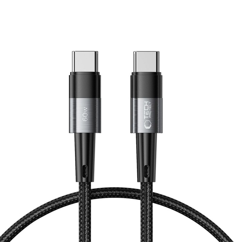 Tech-Protect UltraBoost USB-C кабел PD 60W / 3A, 25 см, сив - 9490713933923