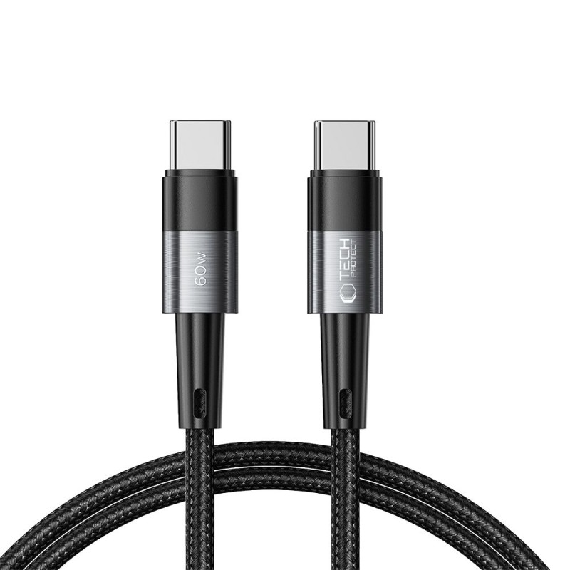 Tech-Protect UltraBoost кабел USB-C PD 60W/3A, 100 см, сив - 9490713933978