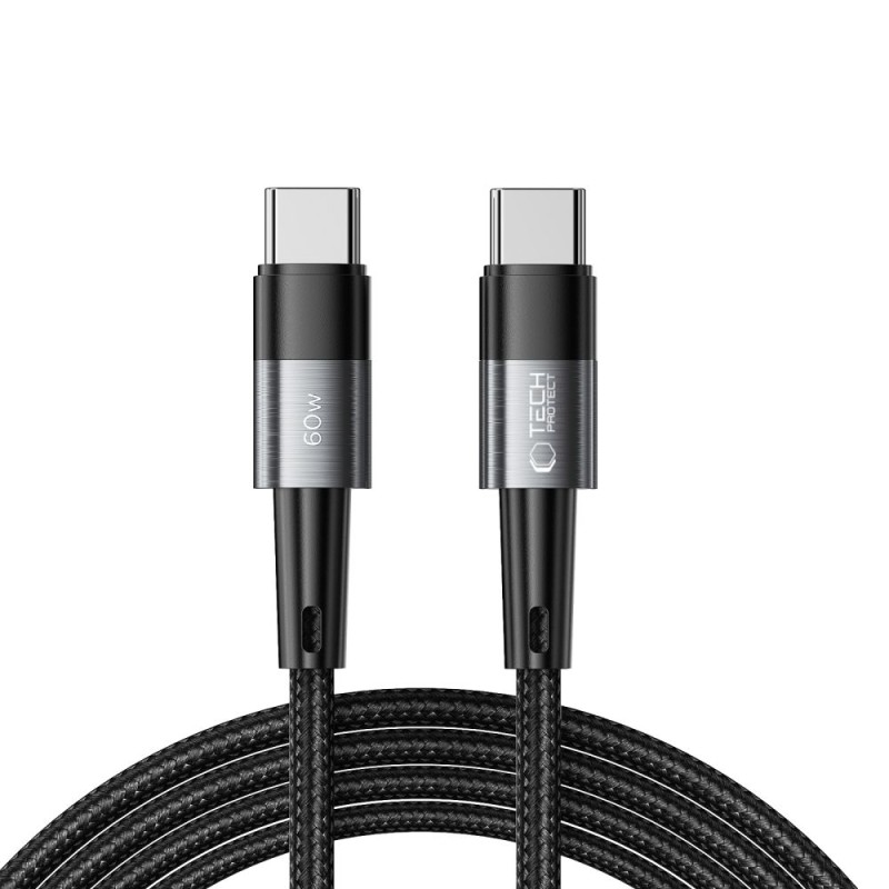TECH-PROTECT ULTRABOOST USB-C кабел PD 60W / 3A, 200 см, сив - 9490713933985