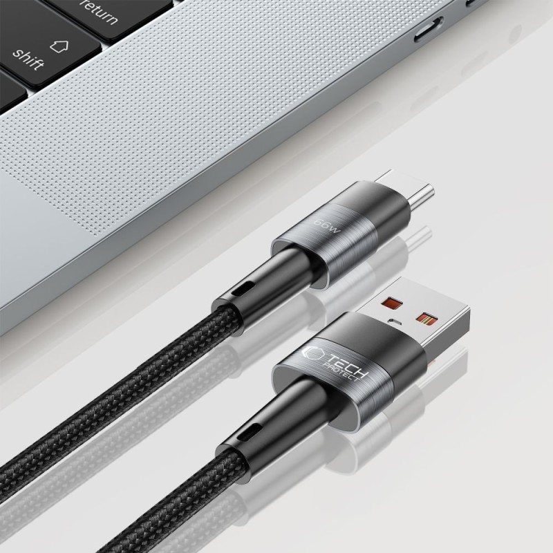 TECH-PROTECT ULTRABOOST USB-C кабел 66W/6A 25 см сив - TECH-PROTECT ULTRABOOST USB-C кабел 66W/6A 25 см сив - 9490713934128