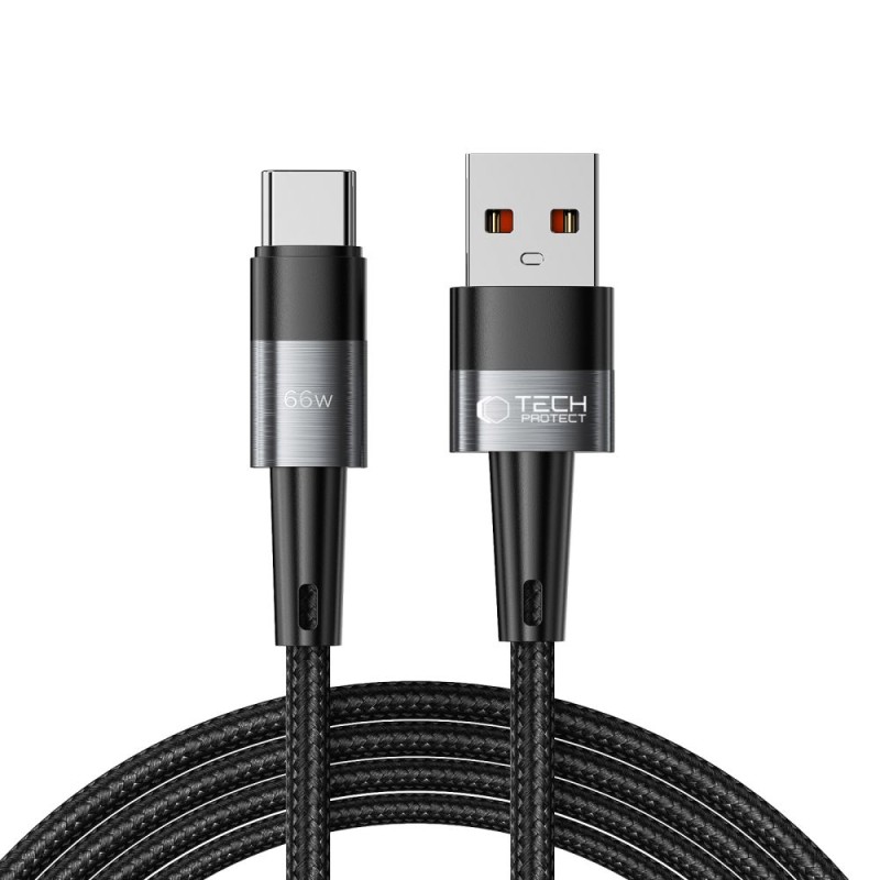 TECH-PROTECT ULTRABOOST кабел USB-C 66W/6A, 200 см, сив - 9490713934142