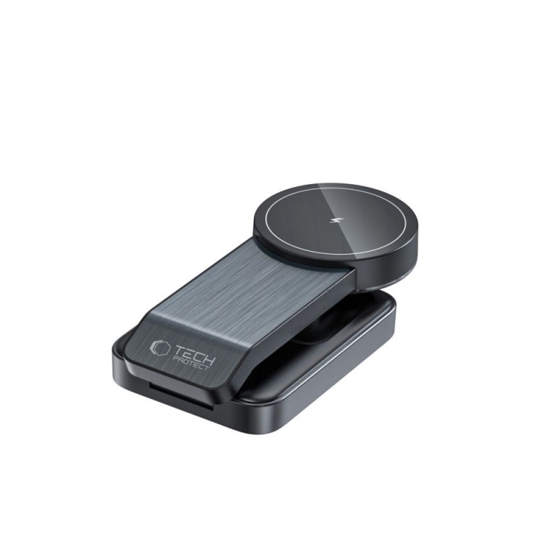 TECH-PROTECT QI15W-A28 3в1 магнитна MagSafe безжична зарядна черна - TECH-PROTECT QI15W-A28 3в1 магнитна MagSafe безжична зарядна черна - 9490713934593