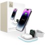 TECH-PROTECT QI15W-A27 3-в-1 магнитно MagSafe безжично зарядно (бяло)