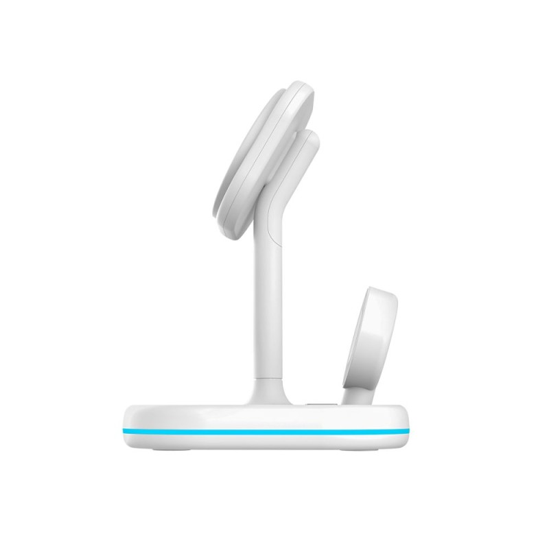 TECH-PROTECT QI15W-A27 3-в-1 магнитно MagSafe безжично зарядно (бяло) - TECH-PROTECT QI15W-A27 3-в-1 магнитно MagSafe безжично зарядно (бяло) - 9490713934647