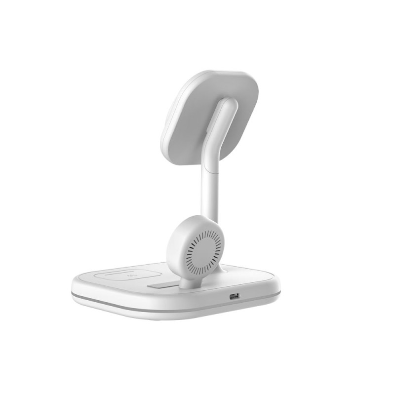 TECH-PROTECT QI15W-A27 3-в-1 магнитно MagSafe безжично зарядно (бяло) - TECH-PROTECT QI15W-A27 3-в-1 магнитно MagSafe безжично зарядно (бяло) - 9490713934647
