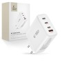 TECH-PROTECT NC100W-GAN 4-портов мрежов заряден адаптер PD 100W / QC3.0 бял