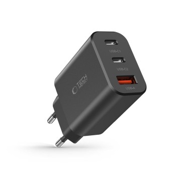 TECH-PROTECT NC30W 3-портова мрежова зарядна с PD 30W / QC3.0 (черна) TECH-PROTECT NC30W 3-портова мрежова зарядна с PD 30W / QC3.0 (черна)