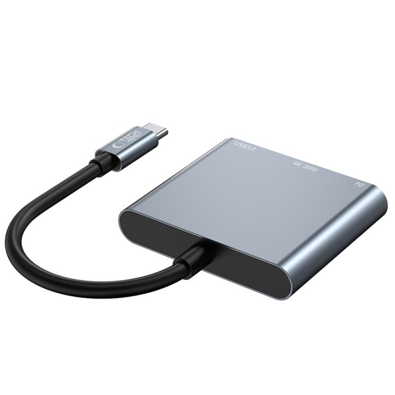 TECH-PROTECT V1-HUB адаптер 3в1 сив - TECH-PROTECT V1-HUB адаптер 3в1 сив - 9490713935248