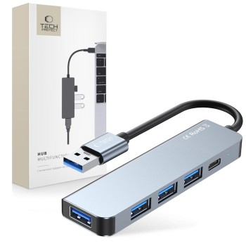 Tech-Protect V0-HUB адаптер 5в1 сив