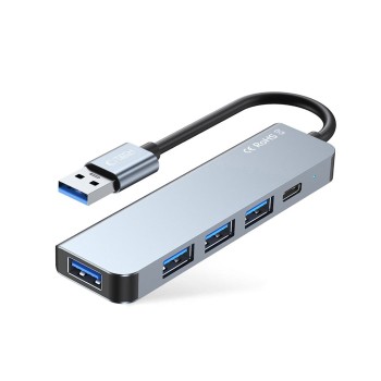 Tech-Protect V0-HUB адаптер 5в1 сив Tech-Protect V0-HUB адаптер 5в1 сив