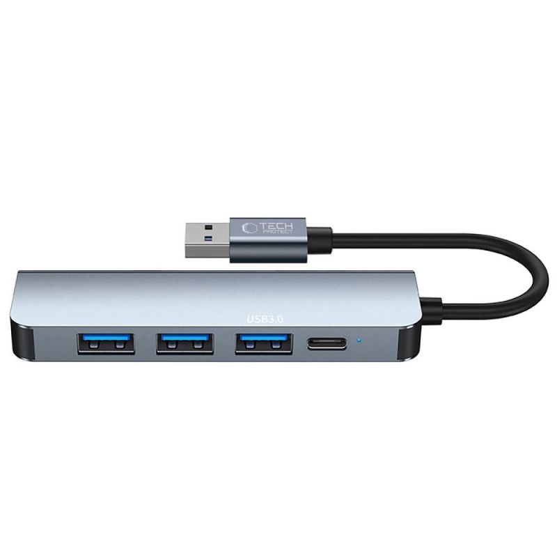 Tech-Protect V0-HUB адаптер 5в1 сив - Tech-Protect V0-HUB адаптер 5в1 сив - 9490713935255