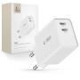 Tech-Protect C35W 2-портова мрежова зарядна с Power Delivery 35W, бяла (USB-C)
