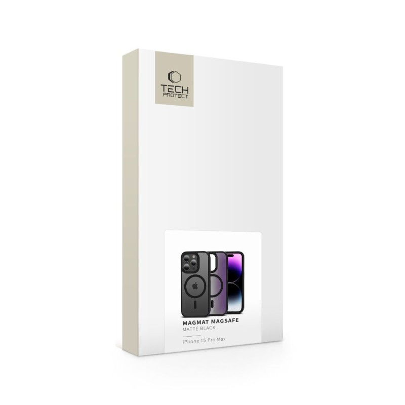 TECH-PROTECT Magmat MagSafe за iPhone 15 Pro Max матово черно - TECH-PROTECT Magmat MagSafe за iPhone 15 Pro Max матово черно - 9490713936535