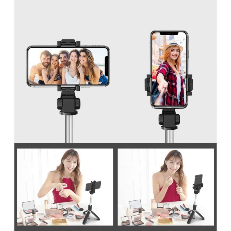 Tech-Protect L02S Bluetooth селфи стик статив черен - 9490713937099
