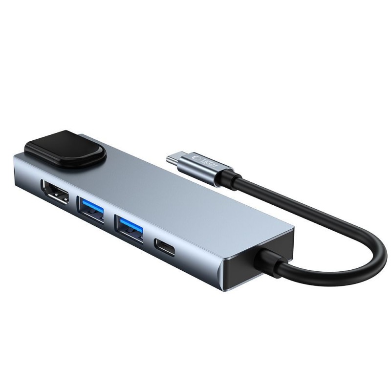 TECH-PROTECT V3-HUB адаптер 5в1 сив - TECH-PROTECT V3-HUB адаптер 5в1 сив - 9589046919312