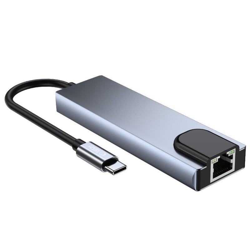 TECH-PROTECT V3-HUB адаптер 5в1 сив - TECH-PROTECT V3-HUB адаптер 5в1 сив - 9589046919312