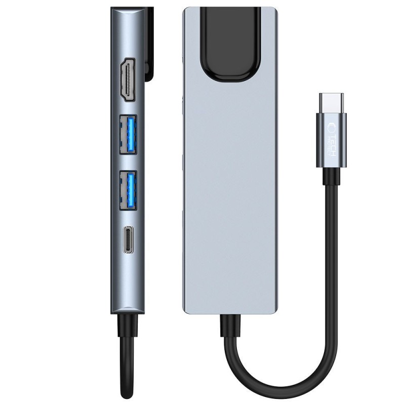 TECH-PROTECT V3-HUB адаптер 5в1 сив - TECH-PROTECT V3-HUB адаптер 5в1 сив - 9589046919312