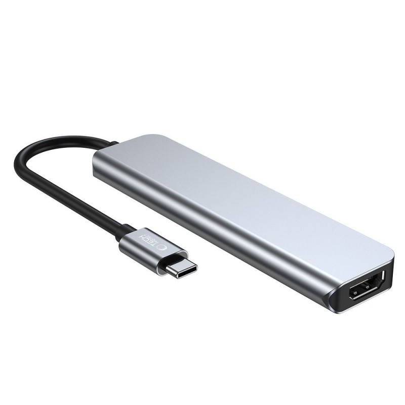 Адаптер TECH-PROTECT V4-HUB 6в1 СИВ - 9589046919343
