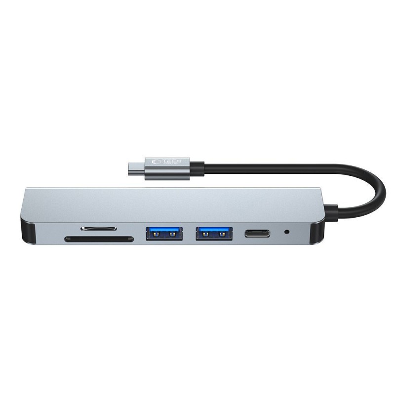 Адаптер TECH-PROTECT V4-HUB 6в1 СИВ - 9589046919343