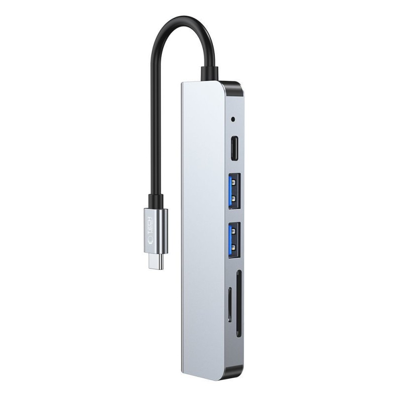 Адаптер TECH-PROTECT V4-HUB 6в1 СИВ - 9589046919343