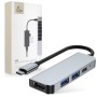 Tech-Protect V2-HUB адаптер 4в1 сив