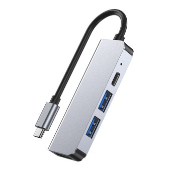 Tech-Protect V2-HUB адаптер 4в1 сив Tech-Protect V2-HUB адаптер 4в1 сив