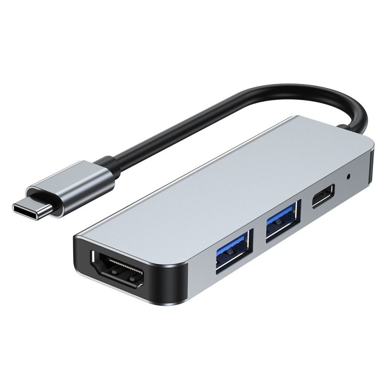 Tech-Protect V2-HUB адаптер 4в1 сив - 9589046919350