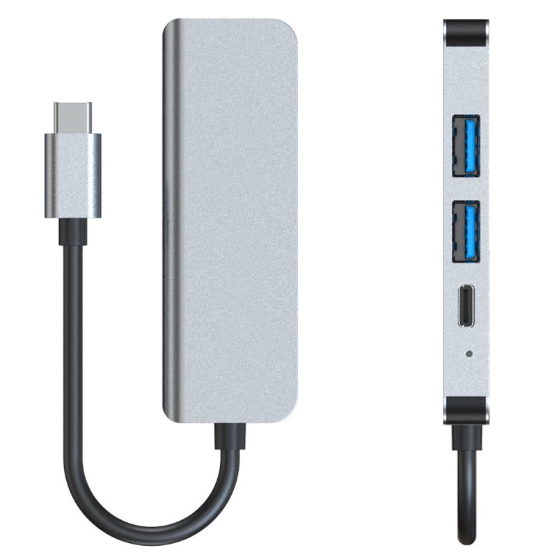 Tech-Protect V2-HUB адаптер 4в1 сив - 9589046919350