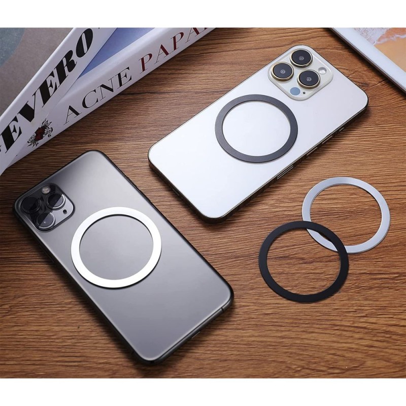 Tech-Protect Magmat MagSafe универсален магнитен пръстен 2 броя Black & Silver - Tech-Protect Magmat MagSafe универсален магнитен пръстен 2 броя Black & Silver - 9589046921544